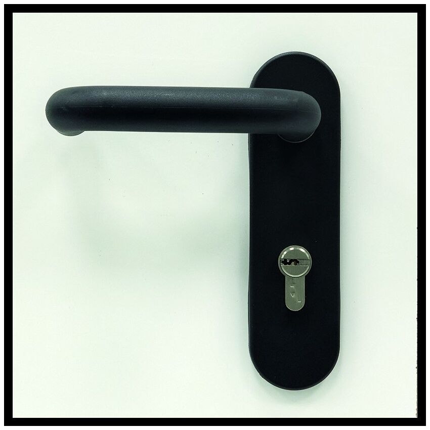 Puxador + ferrolho Arregui Duplex 72 mm com cilindro