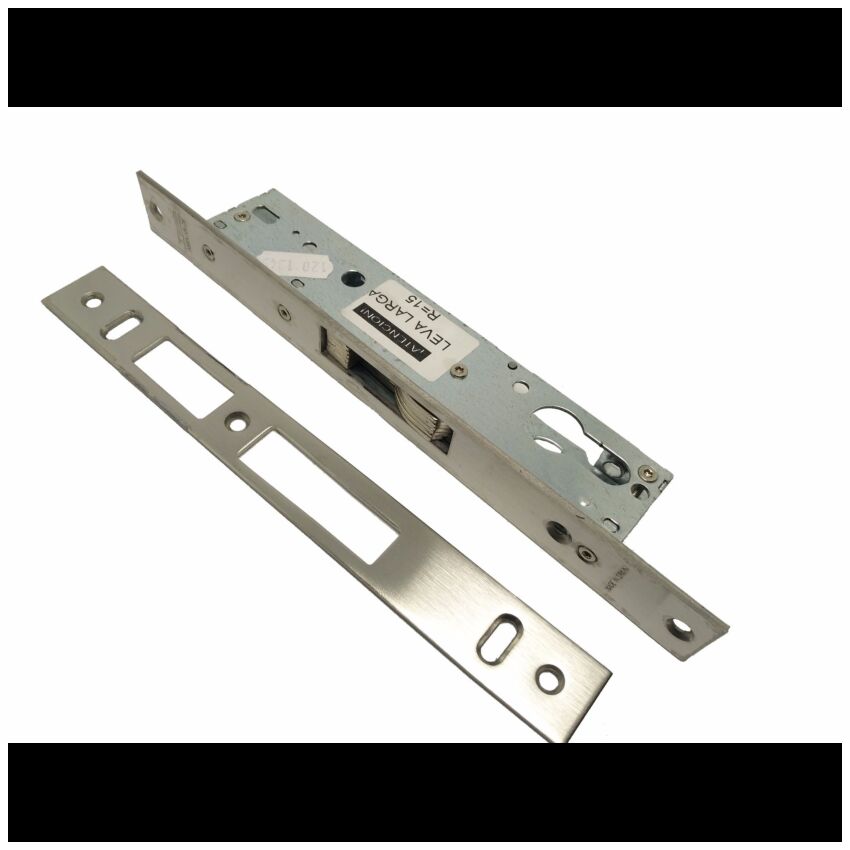 Fechadura de embutir alumínio Tesa 4241 sem trinco, entrada 20mm, inox
