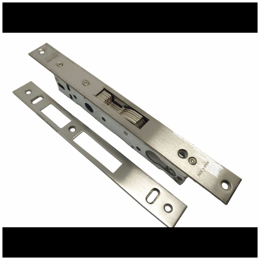 Fechadura de embutir alumínio Tesa 4241 sem trinco, entrada 20mm, inox
