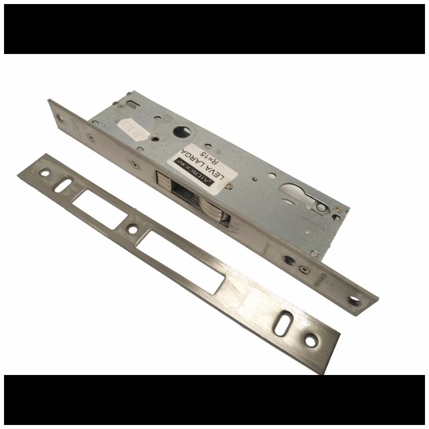 Fechadura de embutir alumínio Tesa 4241 sem trinco, entrada 30mm, inox