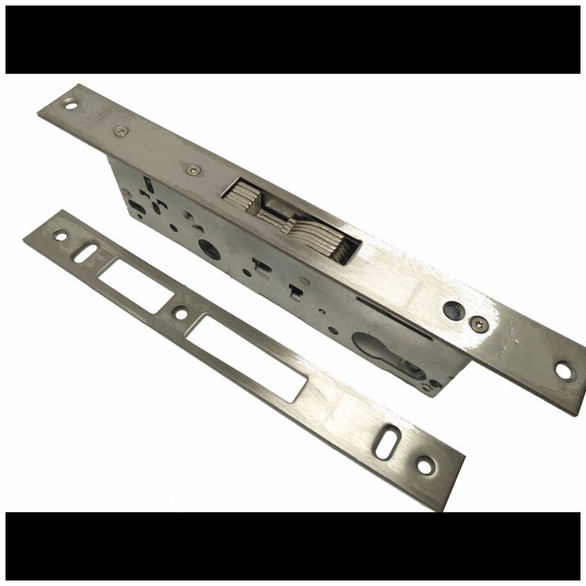 Fechadura de embutir alumínio Tesa 4241 sem trinco, entrada 30mm, inox