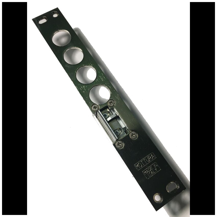 Trinco eléctrico Mottura para fechadura de embutir 85371/28, 4 pernos esquerda, 94077S028N