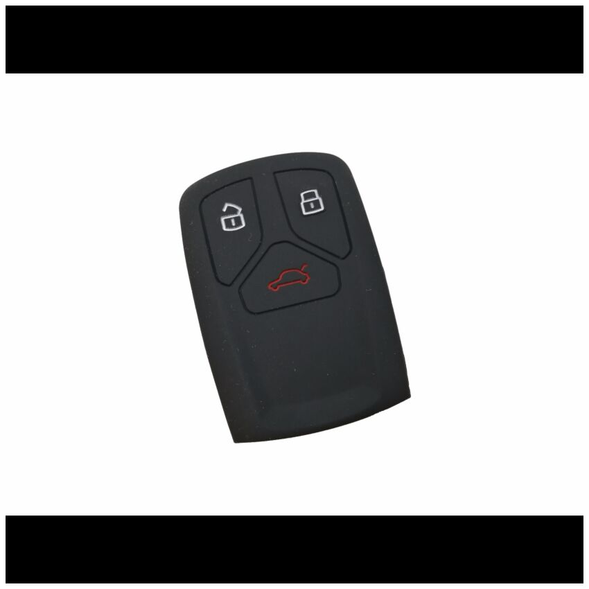 Capa silicone Audi, três botões Smart Key proximidade, negra