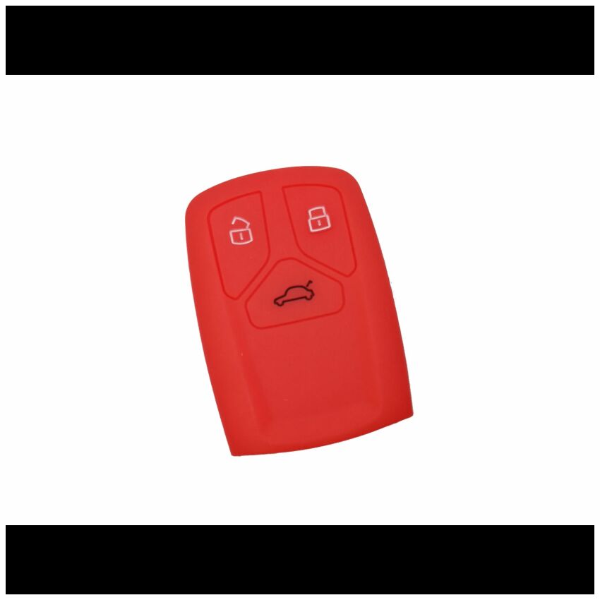 Capa silicone Audi, três botões Smart Key proximidade, vermelha