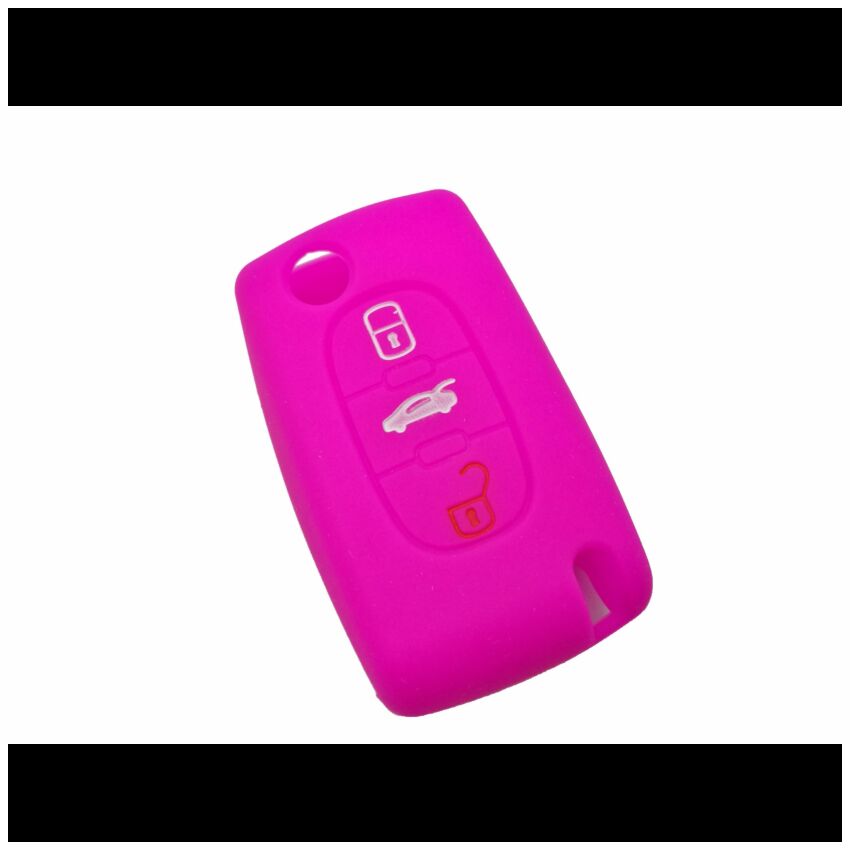 Capa slicone Citröen, flip três botões, rosa