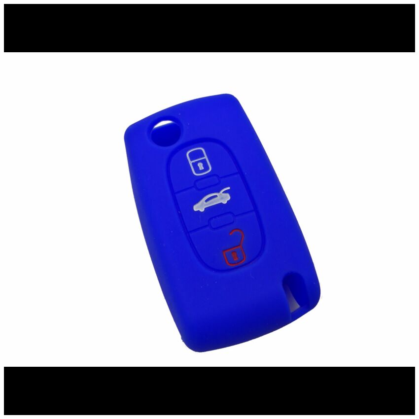 Capa silicone Citröen, flip três botões, azul