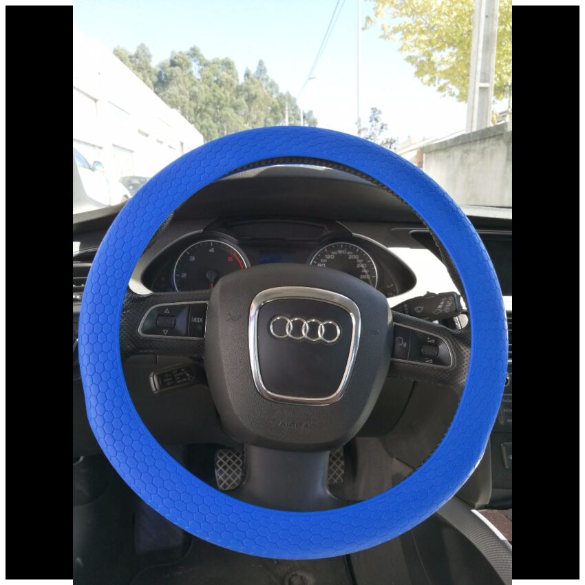 Capa de volante em silicone, azul