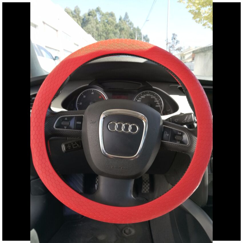 Capa de volante em silicone, vermelho