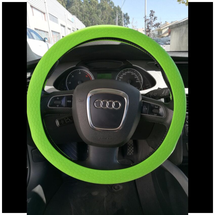 Capa de volante em silicone, verde