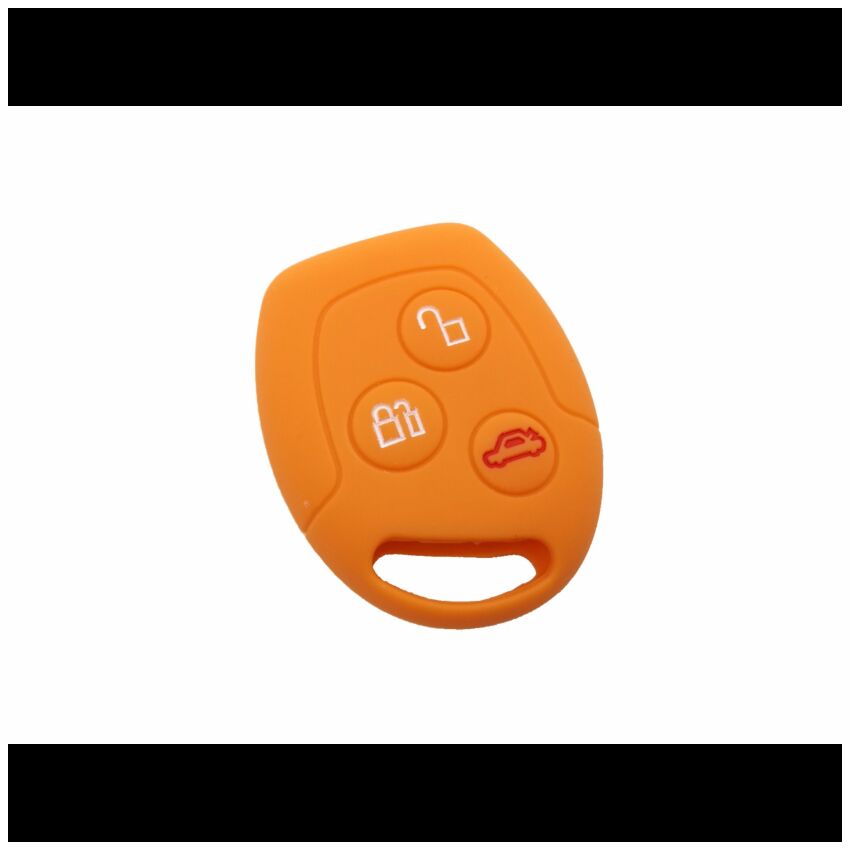 Capa silicone Ford, três botões, laranja
