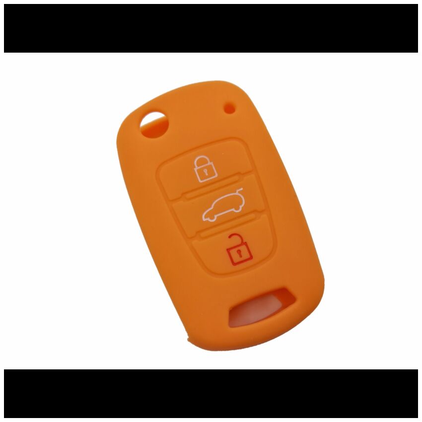 Capa silicone Kia, três botões, laranja