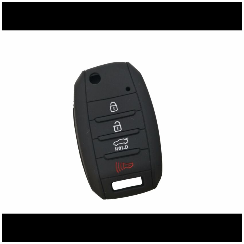 Capa silicone Kia, flip quatro botões, negra