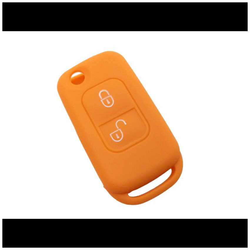 Capa silicone Mercedes, dois botões, laranja