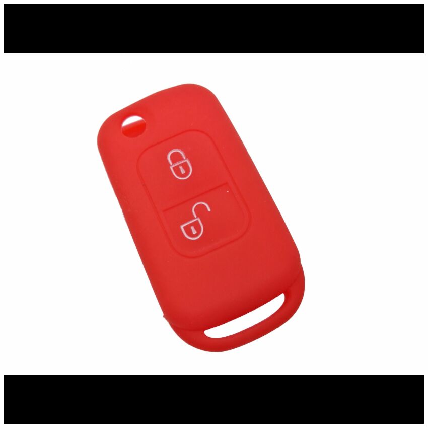 Capa silicone Mercedes, dois botões, vermelho