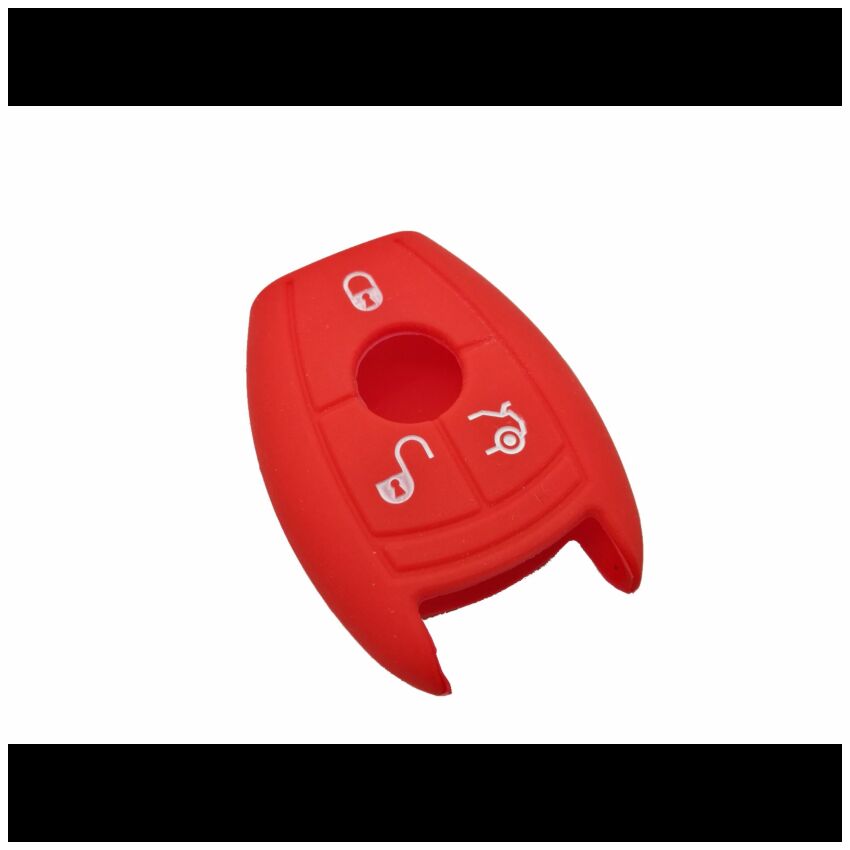 Capa silicone Mercedes, três botões, vermelho