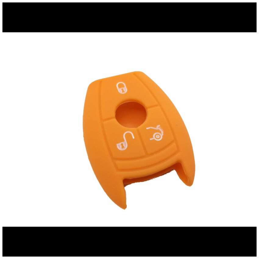 Capa silicone Mercedes, três botões, laranja