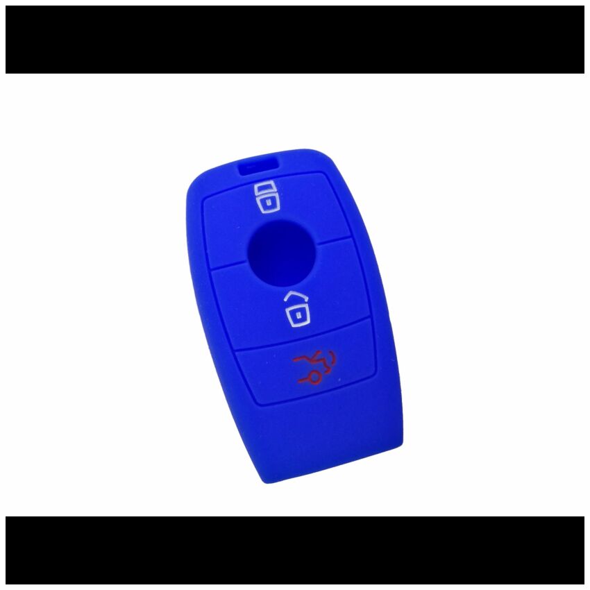 Capa silicone Mercedes, três botões, Smartkey proximidade, azul