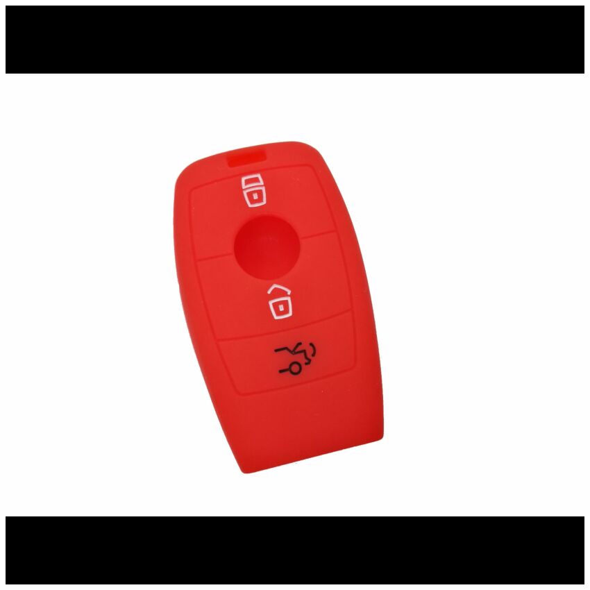 Capa silicone Mercedes, três botões, Smartkey proximidade, vermelho