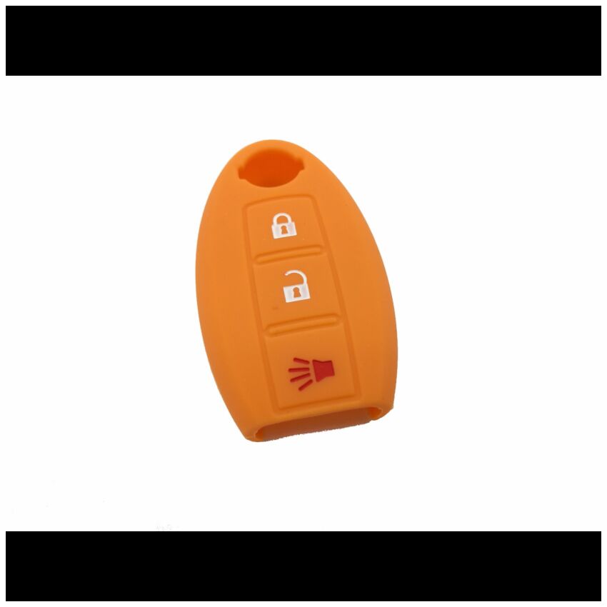 Capa silicone Nissan, três botões, laranja