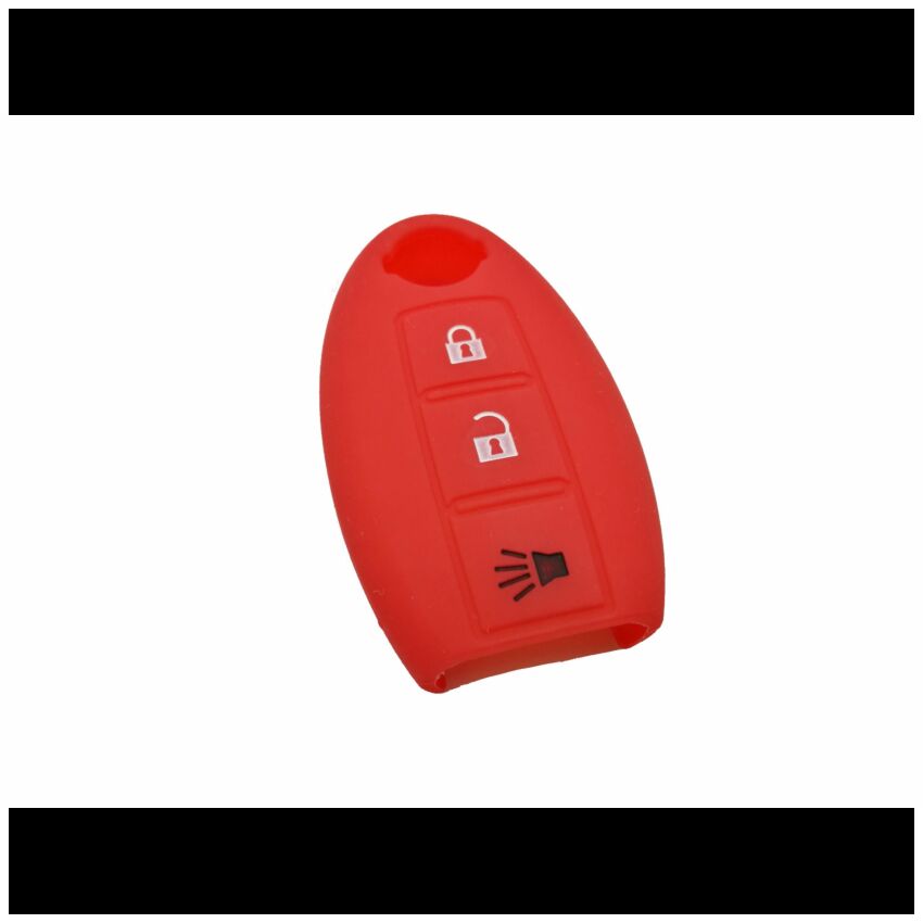 Capa silicone Nissan, três botões, vermelho