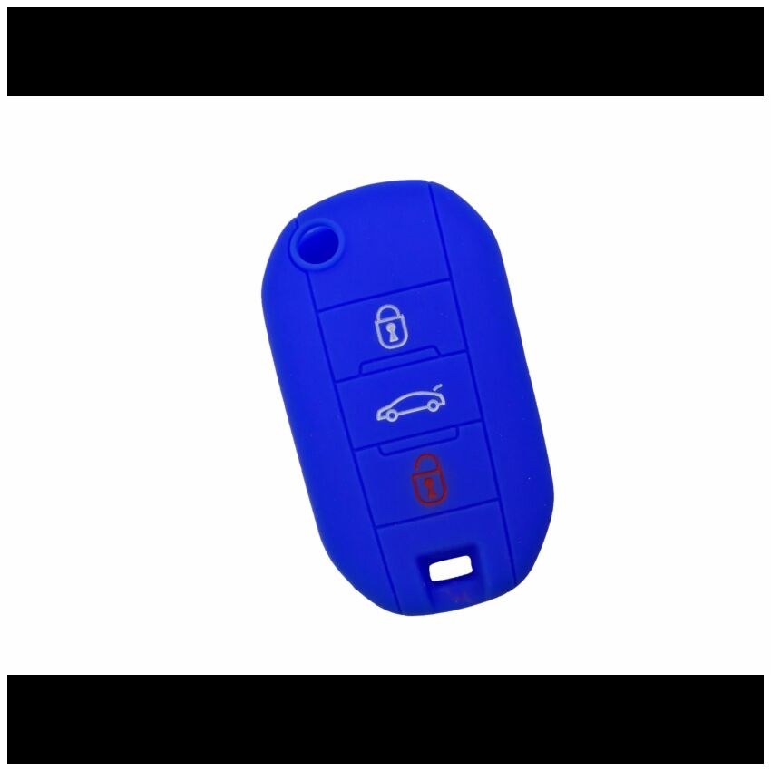Capa silicone Peugeot, flip três botões, azul