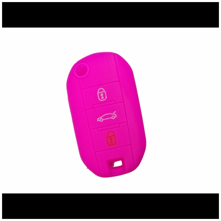 Capa silicone Peugeot, flip três botões, rosa