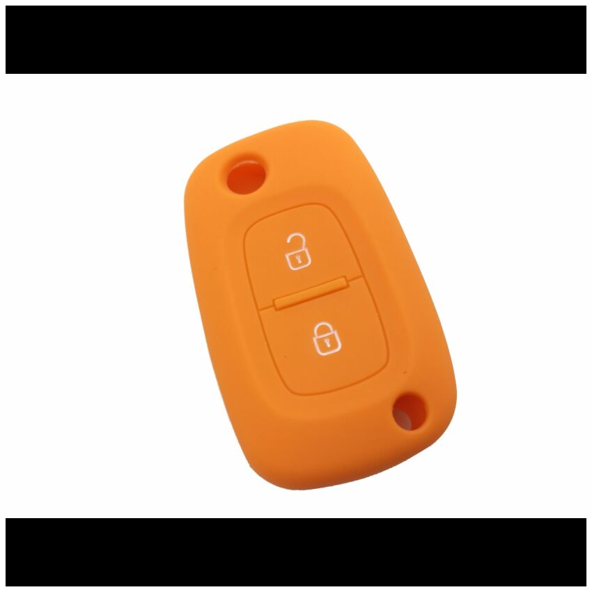 Capa silicone Renault, dois botões, laranja