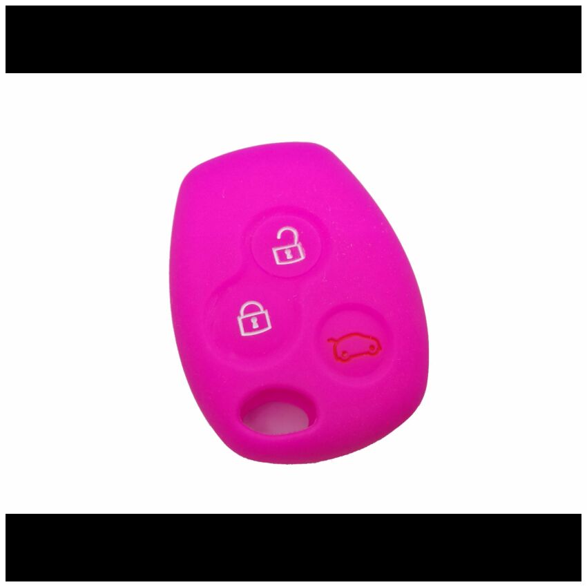 Capa silicone Renault, três botões, rosa