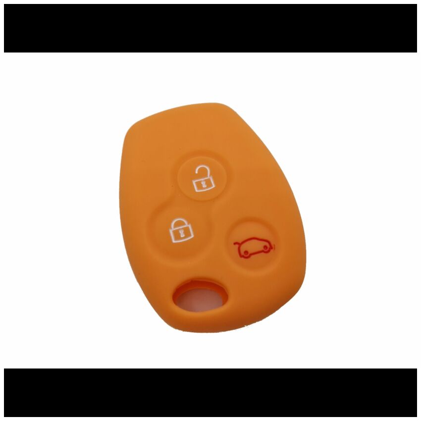 Capa silicone Renault, três botões, laranja