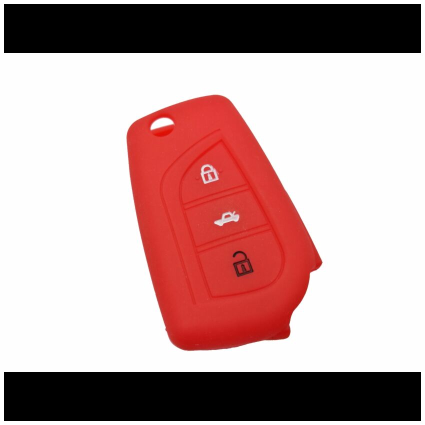 Capa silicone Toyota, três botões, vermelho