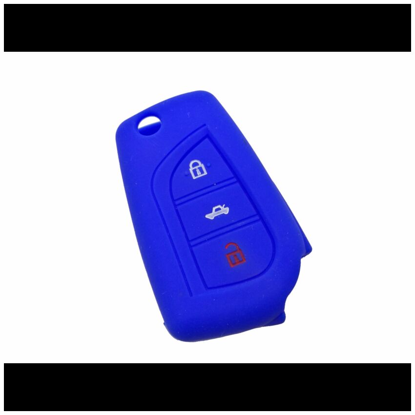 Capa silicone Toyota, três botões, azul