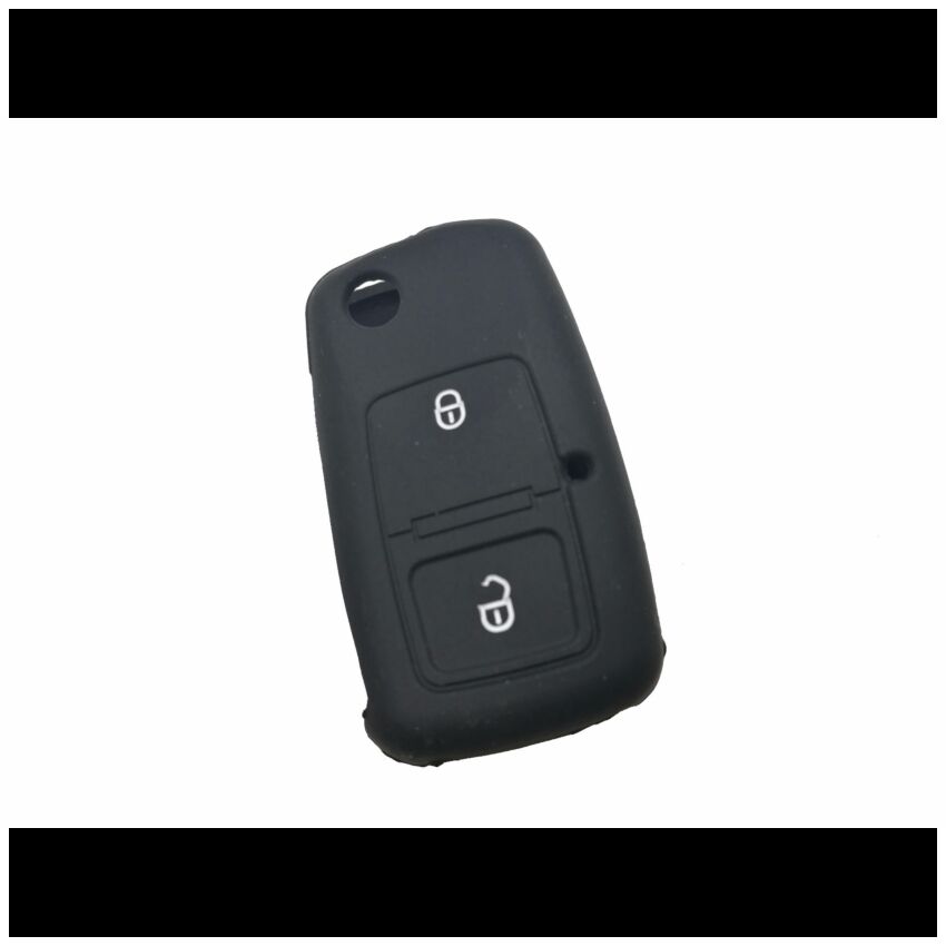 Capa silicone Volkswagen, dois botões, negra