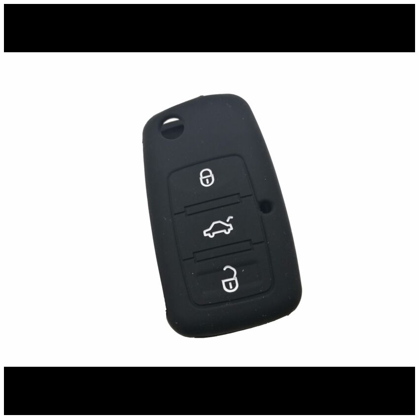 Capa silicone Volkswagen, três botões, negra