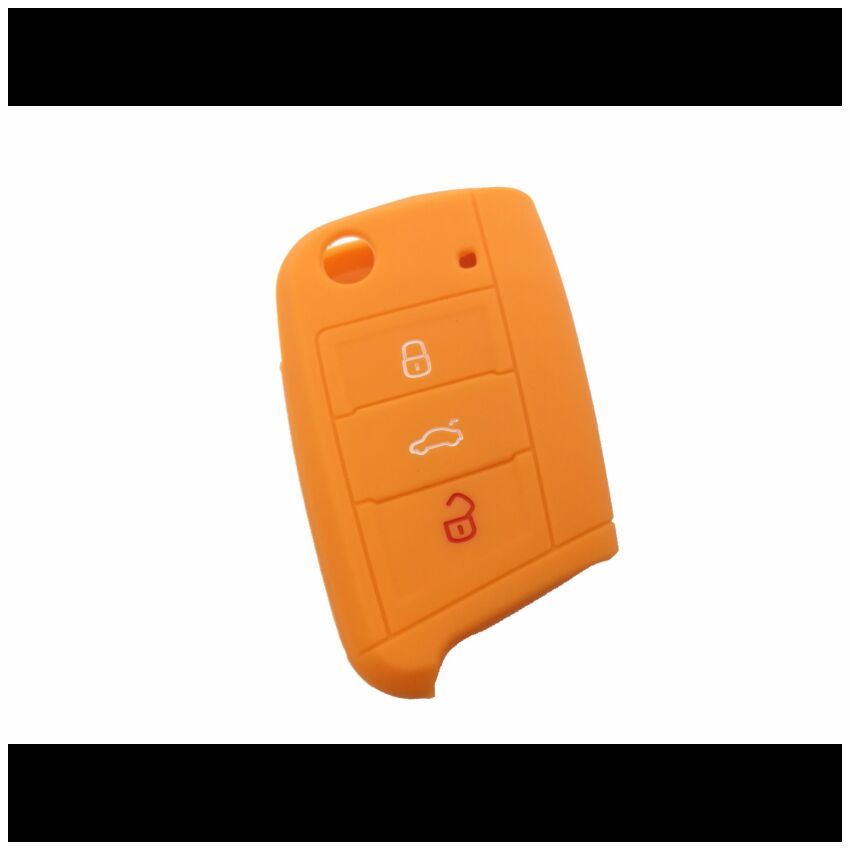 Capa silicone Volkswagen, três botões, laranja