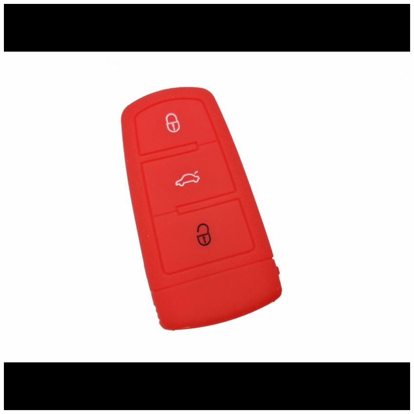 Capa silicone Volkswagen, três botões, Smartkey proximidade, vermelho
