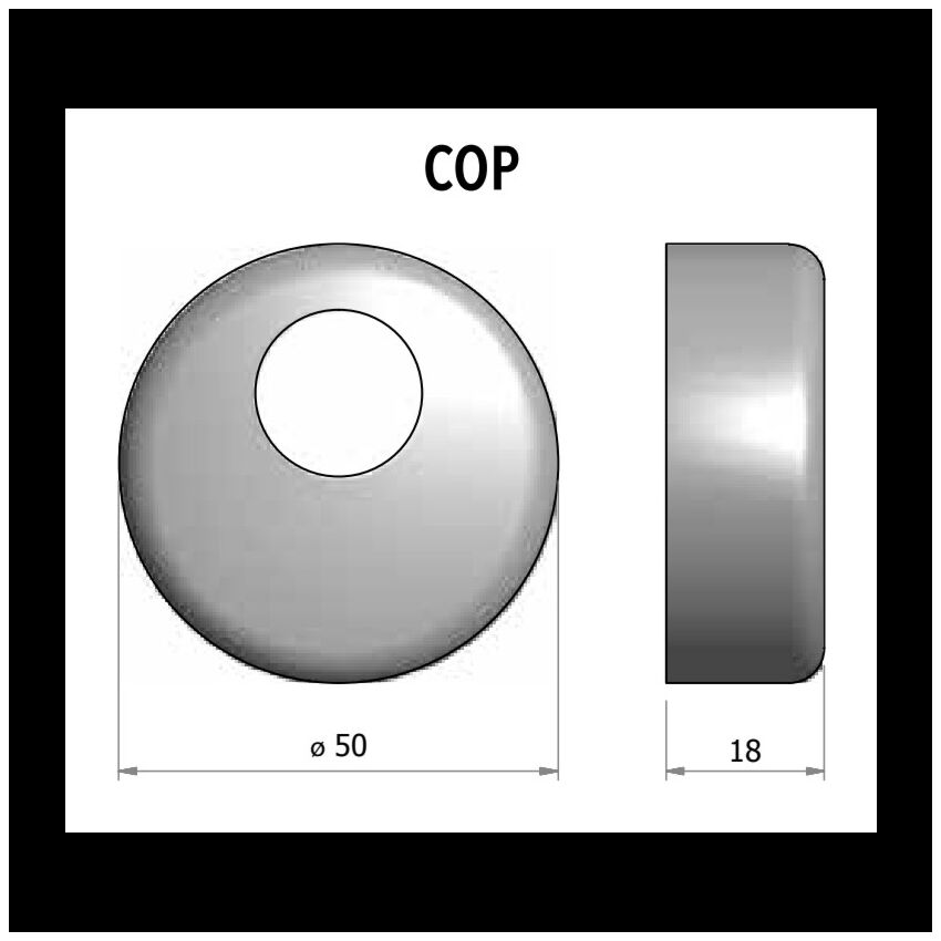 Capa AF para escudo de segurança, argento (AA), 50 mm