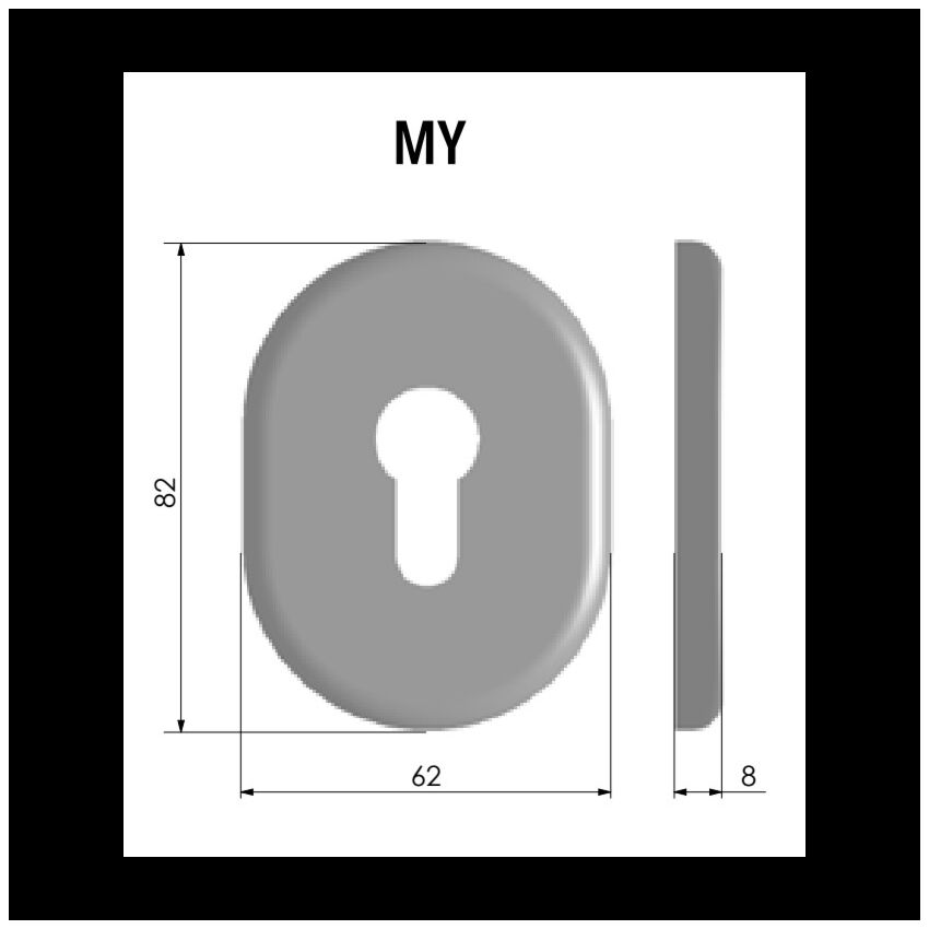 Espelho oval AF interior, cromado brilhante