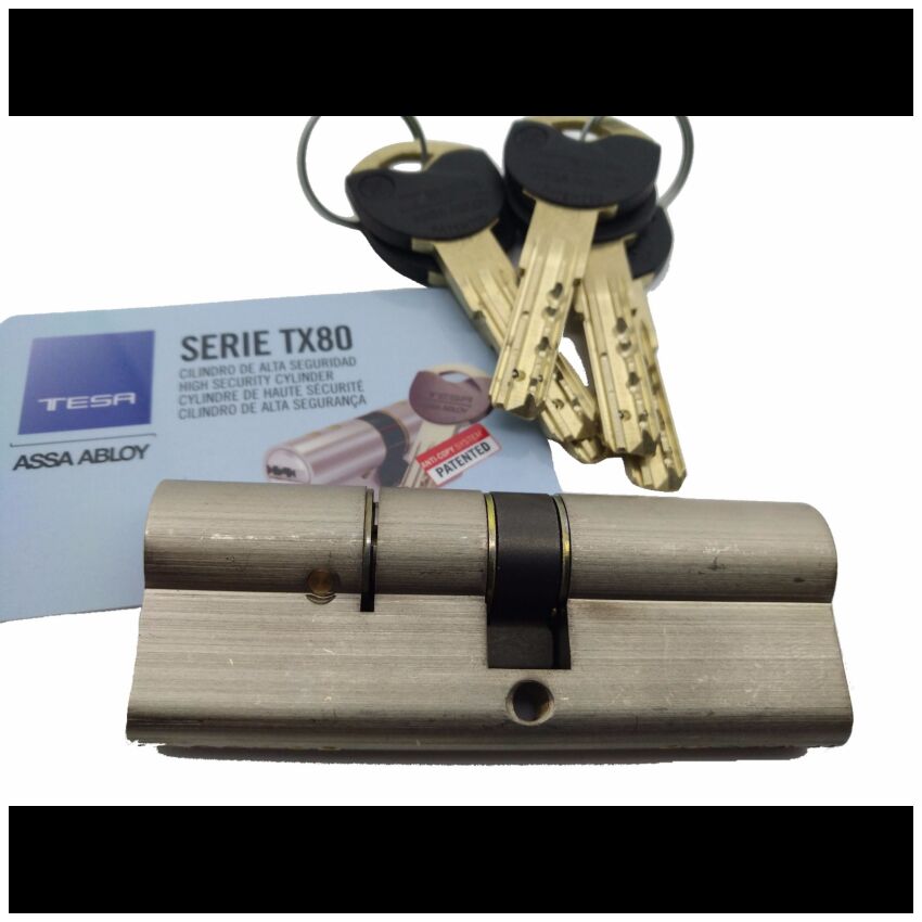 Cilindro Tesa TX80 40x80mm niquelado