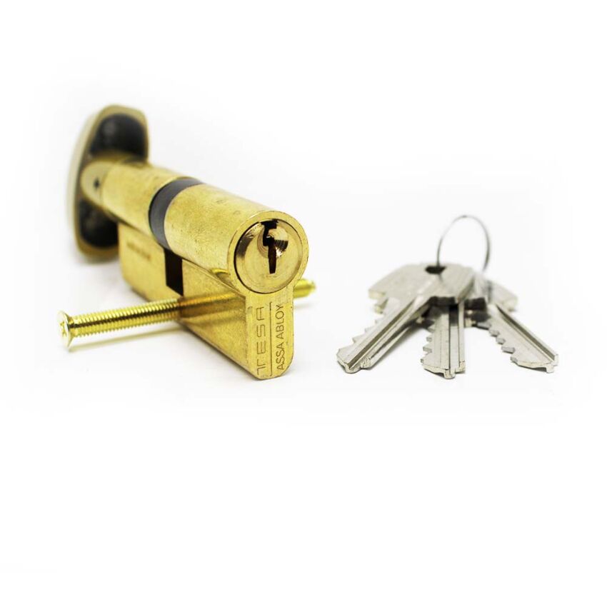 Cilindro Tesa TE5 45x45mm latonado com botão