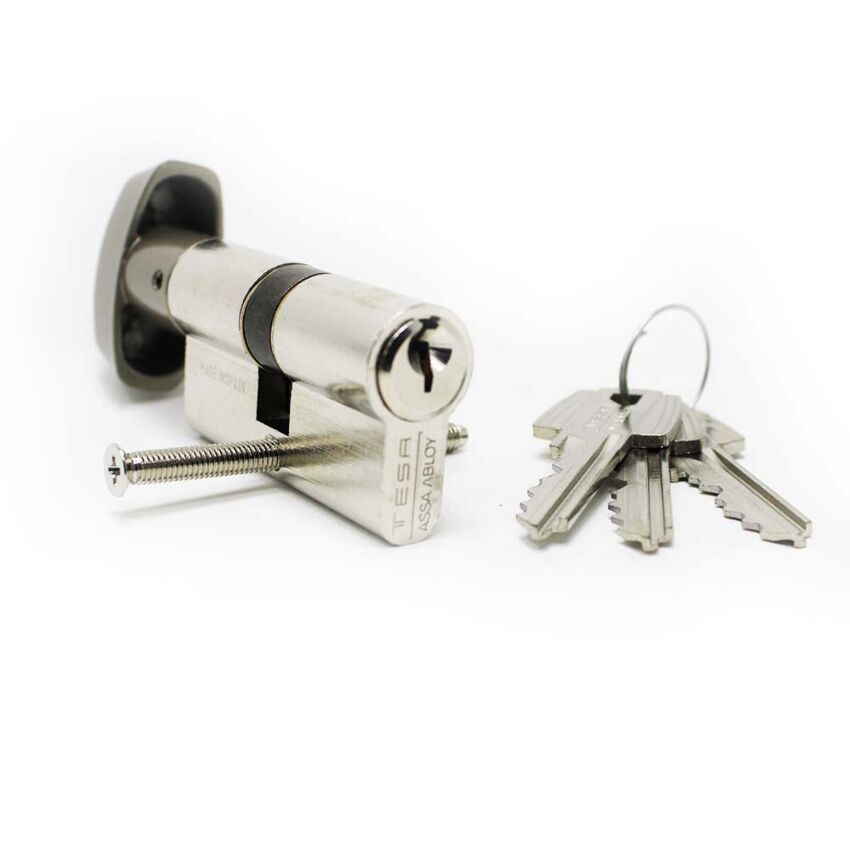 Cilindro Tesa TE5 40x30mm niquelado com botão