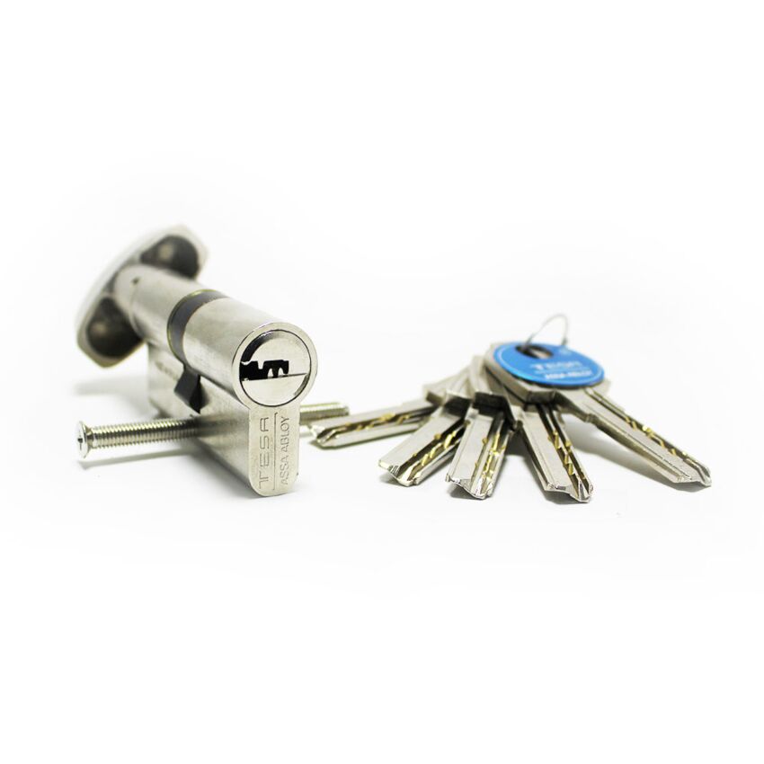 Cilindro Tesa T60 de botão 45x45mm niquelado