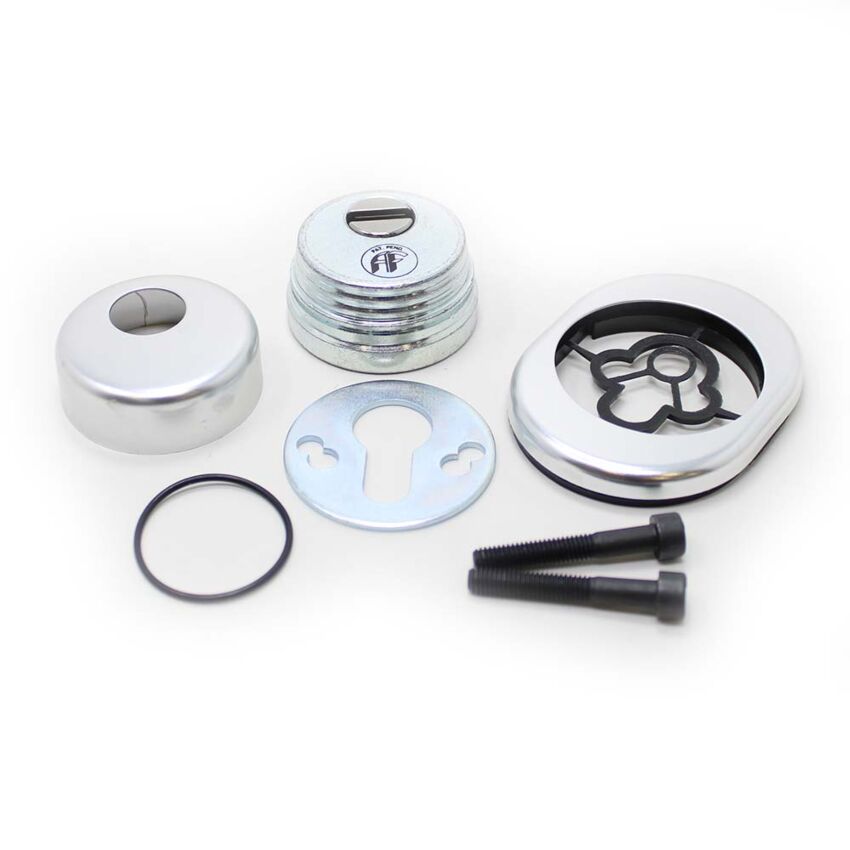 Escudo de segurança AF (Kit), para fechaduras Mottura e Tesa, anti-tubo, argento, 50 mm