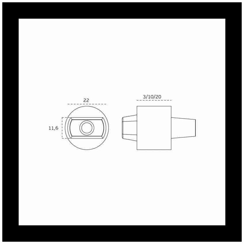 Quadra JNF 21.001.R20, retangular 21 x 11,6 mm, para mola de pavimento
