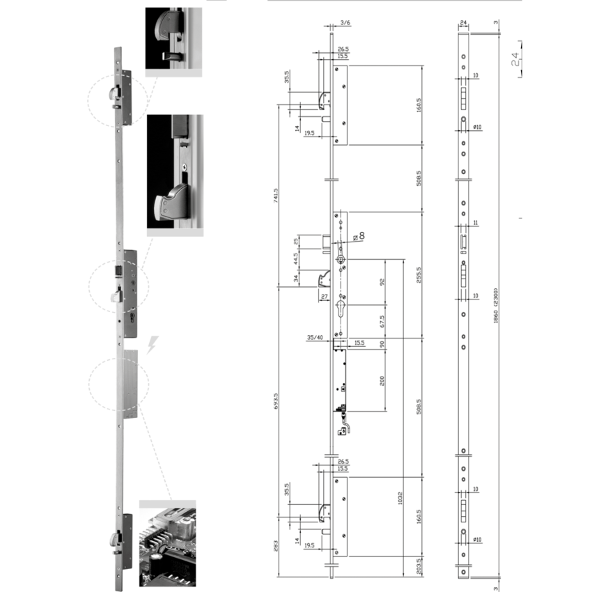 Fechadura Iseo Multiblindo Emotion 7A3600502D_ESQ PT