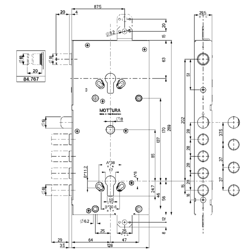 Fechadura MOTTURA 84765W800B