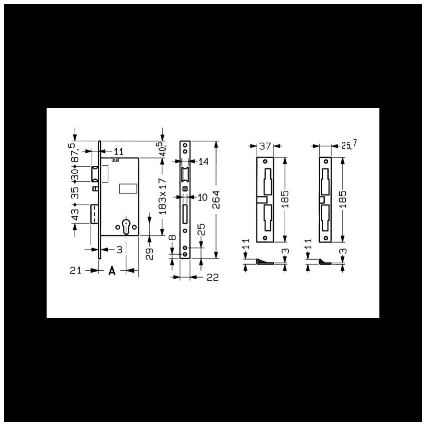 Fechadura Yale eléctrica de embutir com entrada 40 mm, Y5810040P
