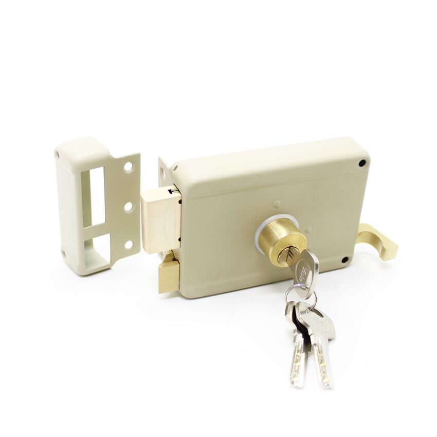 Fechadura Yale de sobrepor tipo 720 E60, esquerda, com cilindro de pontos Y61023602