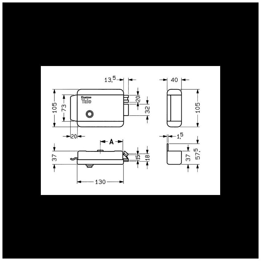 Fechadura elétrica de sobrepor Yale 67400602, esquerda