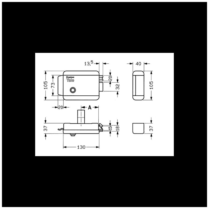 Fechadura elétrica de sobrepor Yale 68400501, direita
