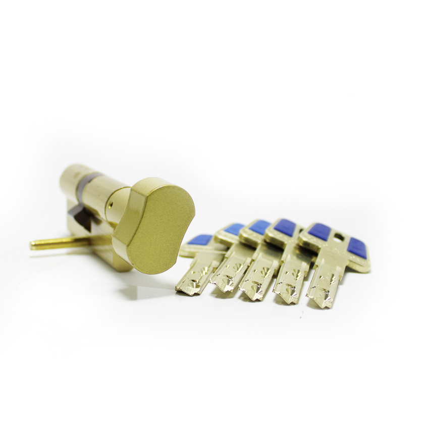 Cilindro Yale HSK de botão 30x30mm latonado